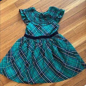 Janie and Jack Plaid Green Girls Dress